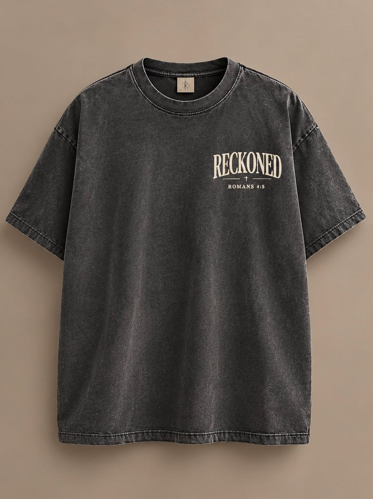 Manifesto Tee — Romans 4:5 Front